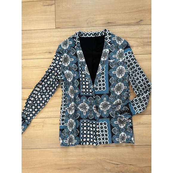 NEW The Kooples Paris Blazer Jacket Blue Black Women’s 36 S Small Fall - Picture 2 of 2